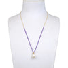 Amethyst and Freshwater Pearl Beaded Pendant Necklace