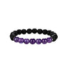 Amethyst and Lava Bead Stretch Bracelet