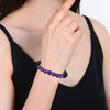 Amethyst and Lava Bead Stretch Bracelet