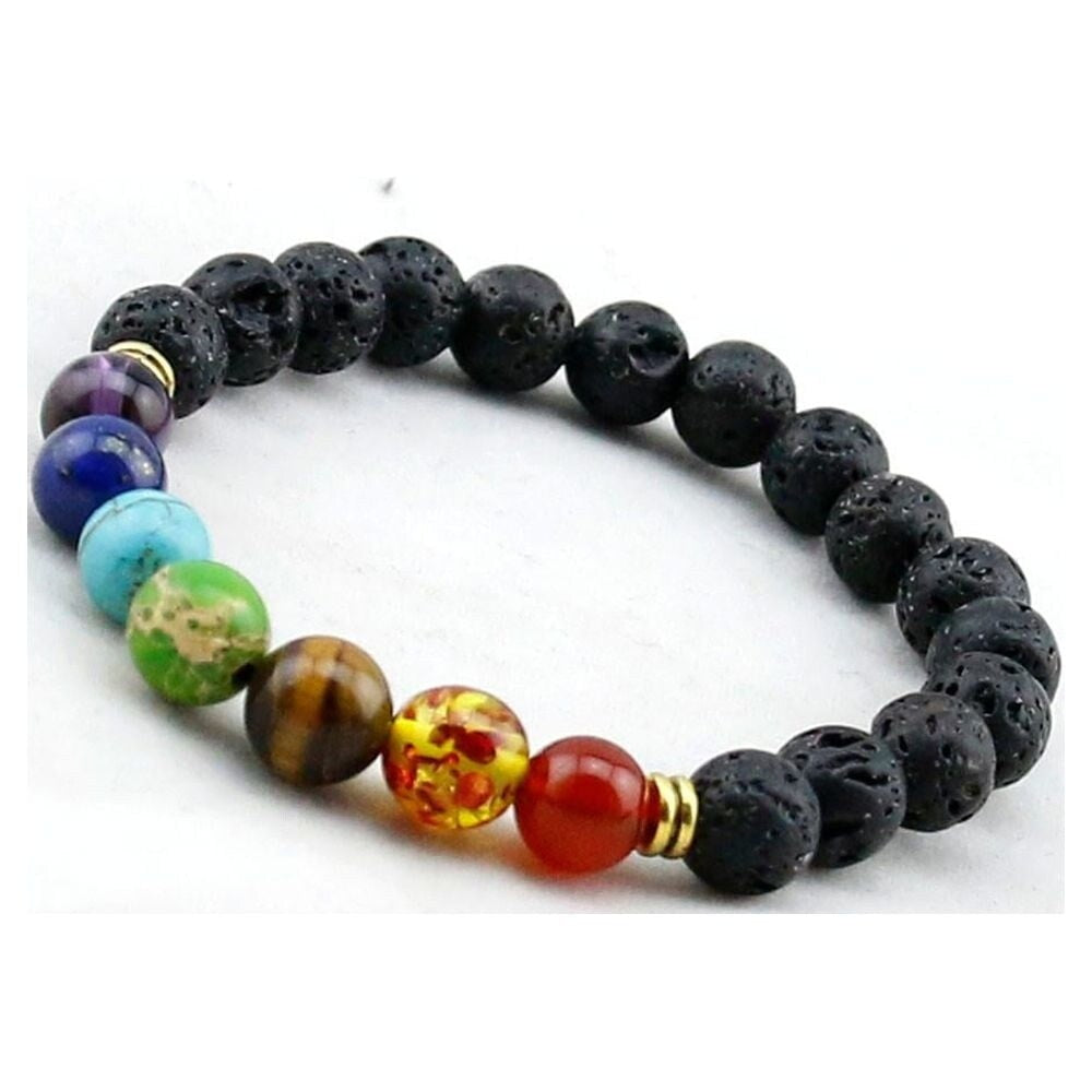 Amy and Annette Genuine Chakra Healing Natural Stone 7 Bead Bracelet