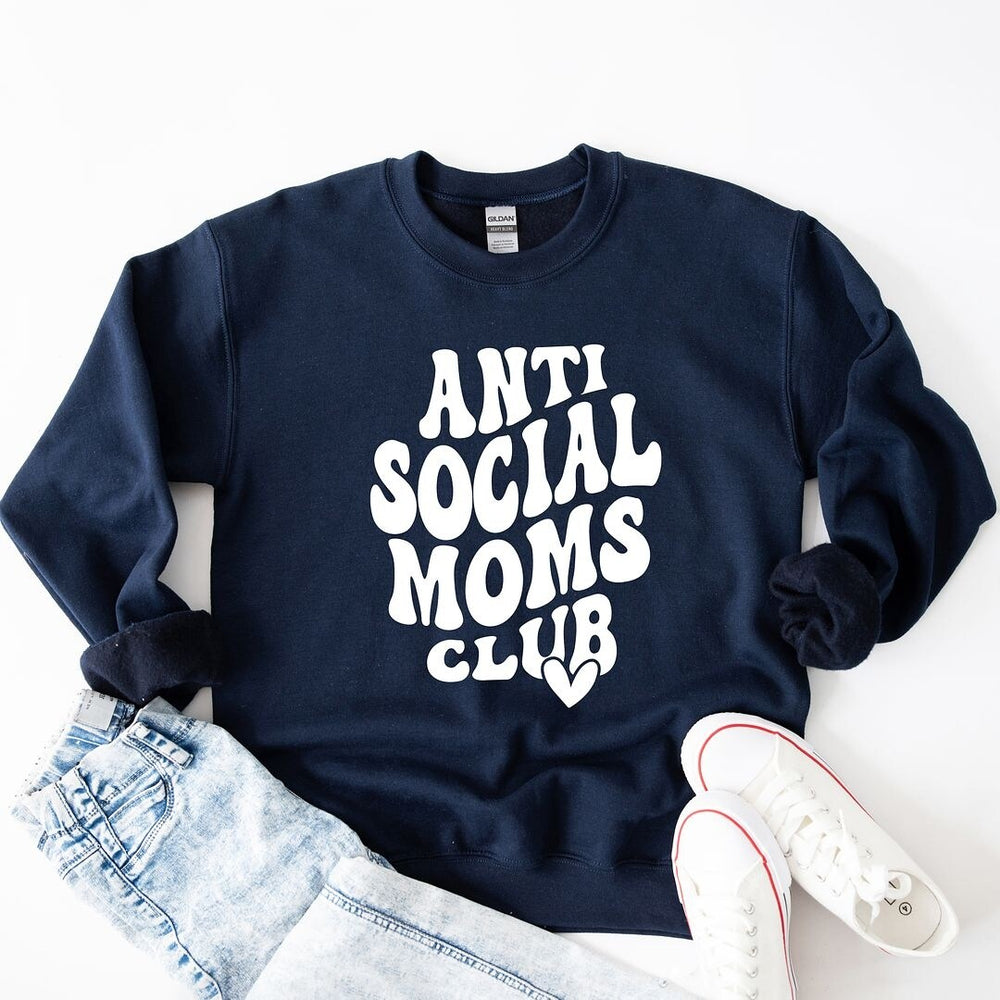 Anti Social Moms Club Heart Graphic Sweatshirt