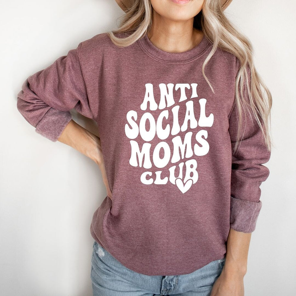 Anti Social Moms Club Heart Graphic Sweatshirt