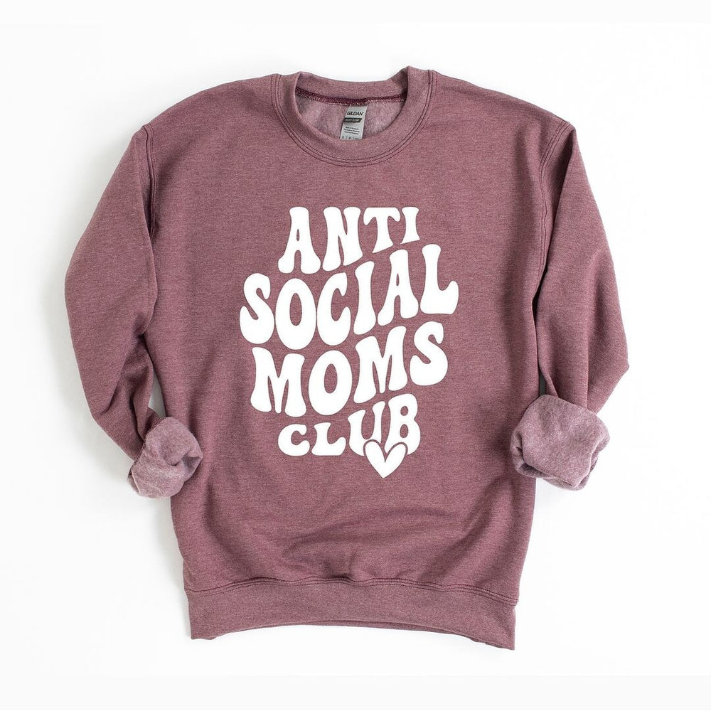 Anti Social Moms Club Heart Graphic Sweatshirt