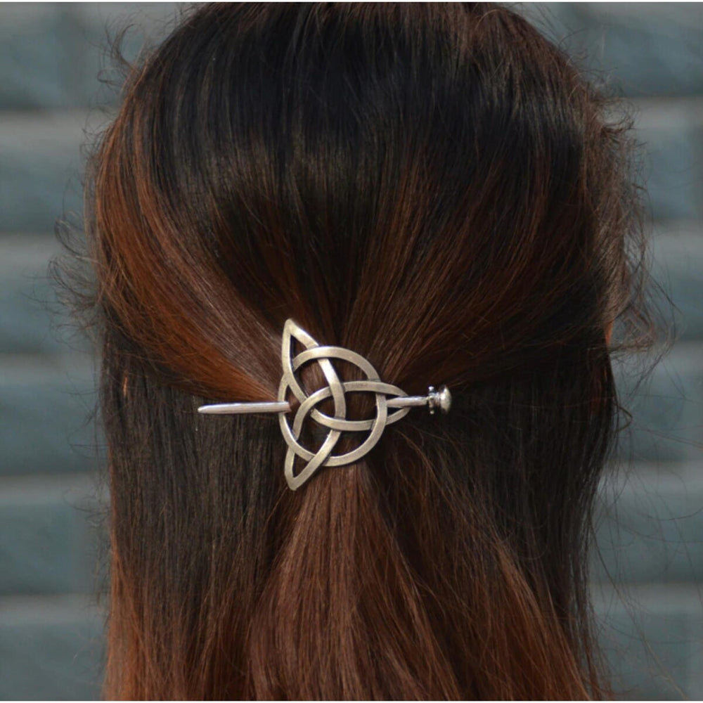 Antique Silvertone Infinity Hair Pin