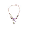 Antiqued Purple Butterfly Necklace - White