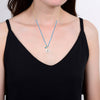 Apatite and Freshwater Pearl Beaded Pendant Necklace with Adjustable Chain