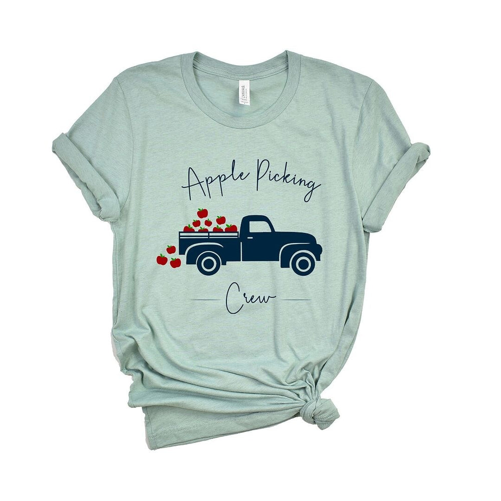 Apple Picking Crew Truck Short Sleeve Crewnneck Tee