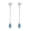 Aqua Marquis Swarovski Crystal Chain Drop Earrings Sterling silver - Aqua Marquis