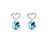 Aqua Rivoli Heart Swarovski Crystal Earrings