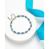 Aqua Swarovski Crystal Oval Tennis Bracelet