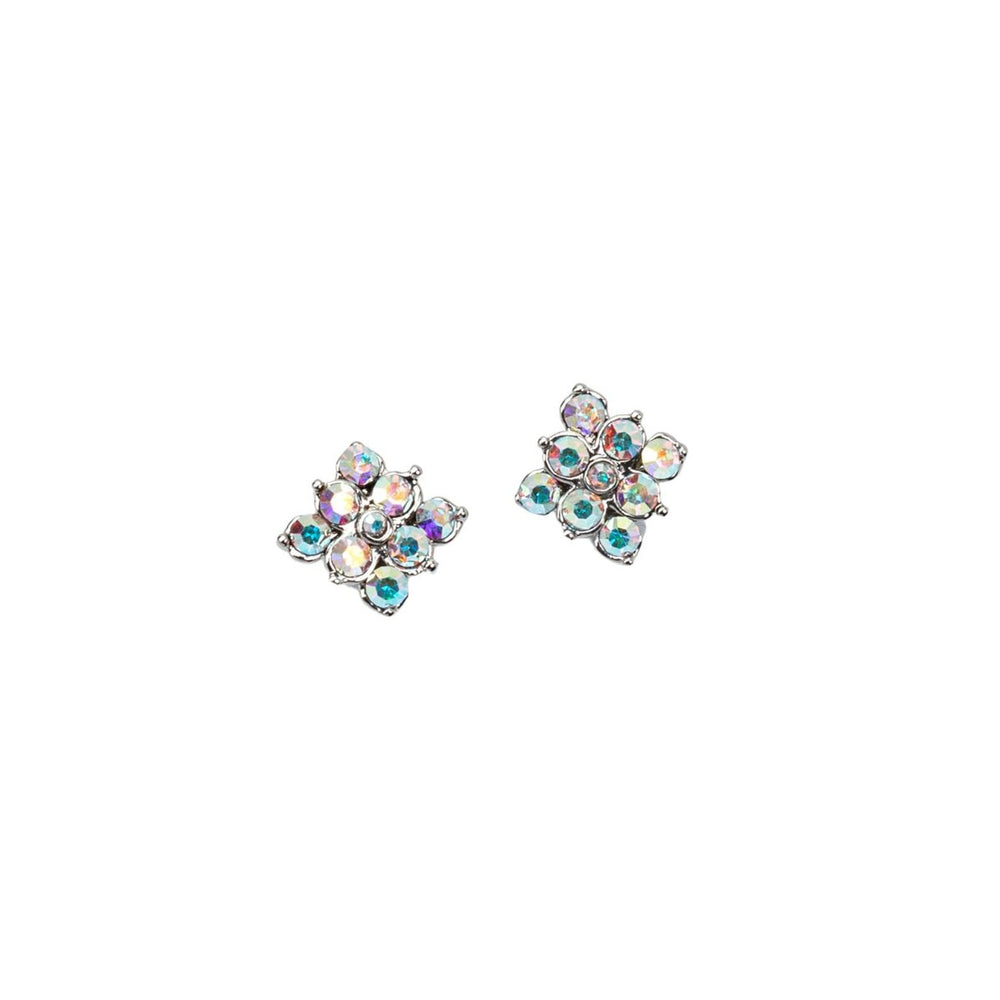 Aurora Borealis Crystal Floral Stud Earrings