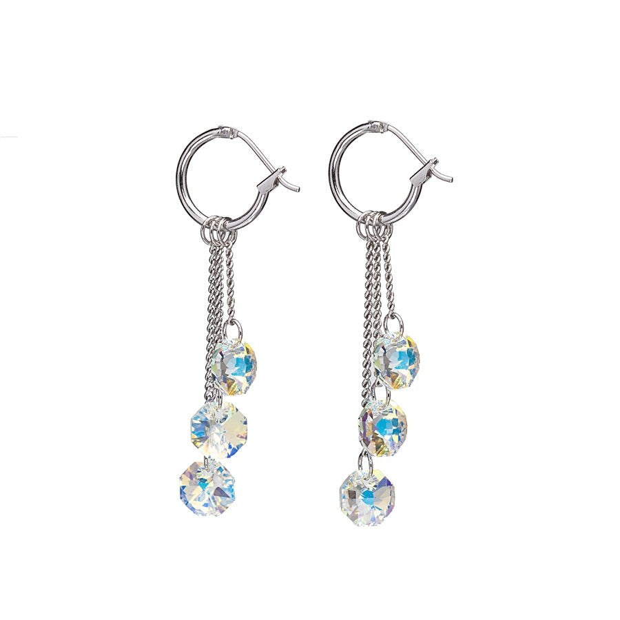 Aurora Borealis Drop Earrings With Swarovski Crystals - Aurora Borealis