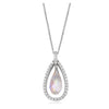 Aurora Borealis Pave Teardrop Swarovski Crystal Pendant Necklace - White