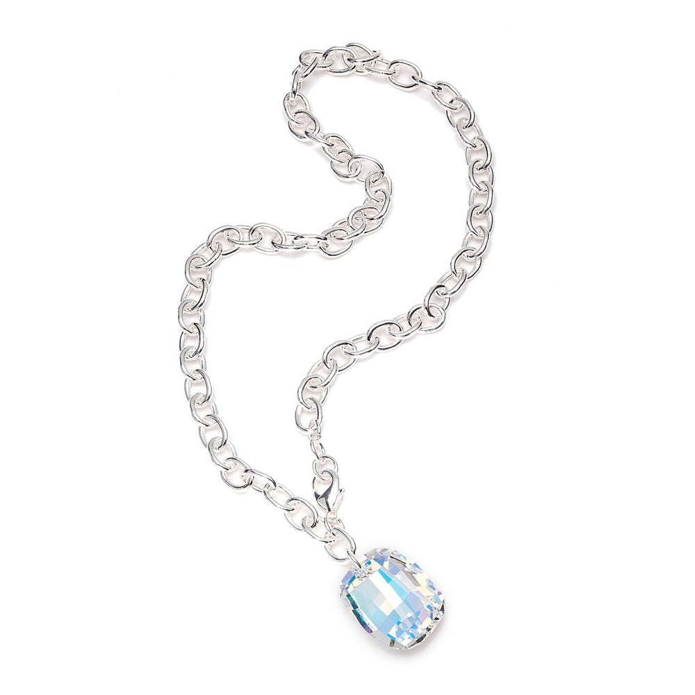 Aurora Borealis Statement Swarovski Crystal Necklace - White