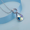 Aurora Borealis Swarovski Crystal Rivoli Pendant Necklace - White