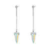 Aurora Borealis Swarovski Crystal Spike Bar Drop Earrings