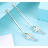 Aurora Borealis Swarovski Crystal Spike Bar Drop Earrings