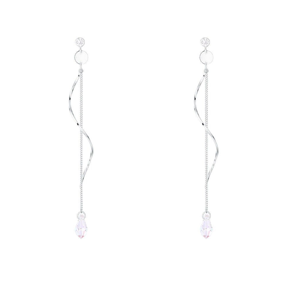 Aurora Borealis Swirled Drop Earrings With Swarovski Crystals