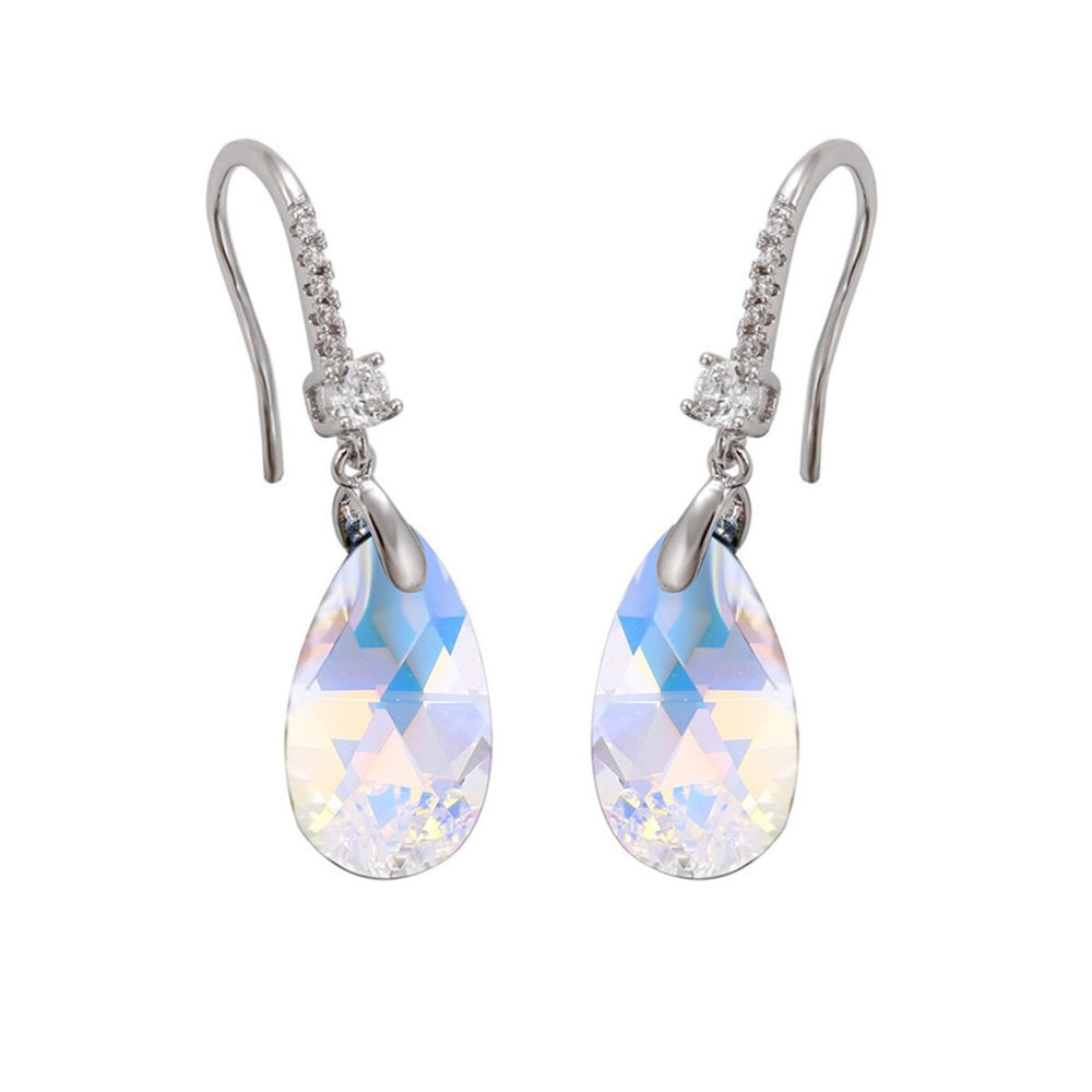 Aurora Borealis Teardrop Pave Swarovski Crystal Earrings