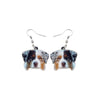 Australian Shepherd Dog Head Drop Earrings