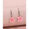 Baby Pink Rose Drop Earrings