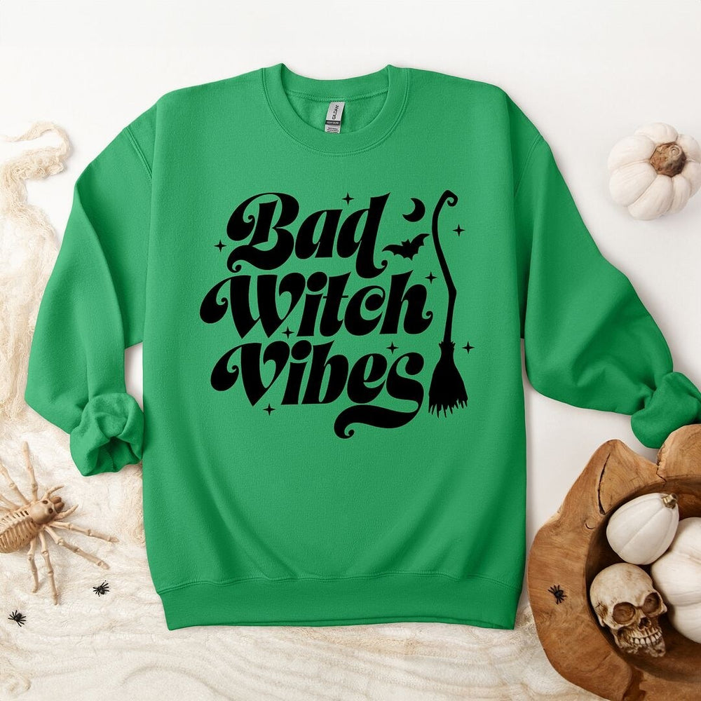 Bad Witch Vibes Puff Print Graphic Sweatshirt