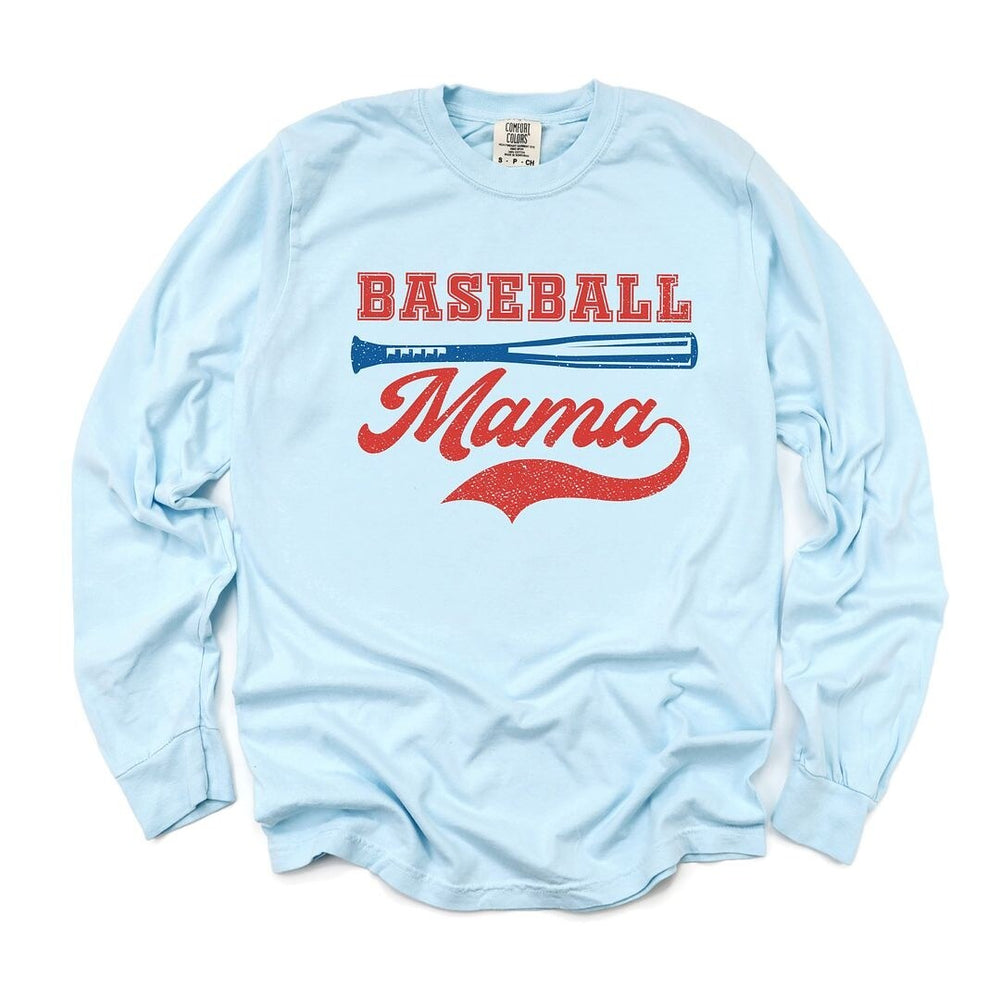 Baseball Mama Grunge Garment Dyed Long Sleeve