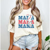 Baseball Mama Lightning Bolt Garment Dyed Tee