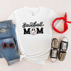 Baseball Mom Smiley Face Short Sleeve Crewnneck Tee