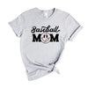 Baseball Mom Smiley Face Short Sleeve Crewnneck Tee