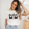 Baseball Mom Smiley Face Short Sleeve Crewnneck Tee