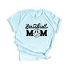 Baseball Mom Smiley Face Short Sleeve Crewnneck Tee