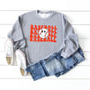 Baseball Stacked Smiley Face Graphic Sweatshirt