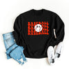 Baseball Stacked Smiley Face Graphic Sweatshirt