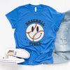 Baseball Vibes Smiley Face Short Sleeve Crewnneck Tee