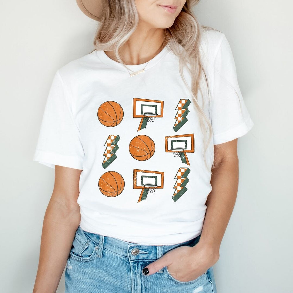 Basketball Collage Short Sleeve Crewnneck Tee