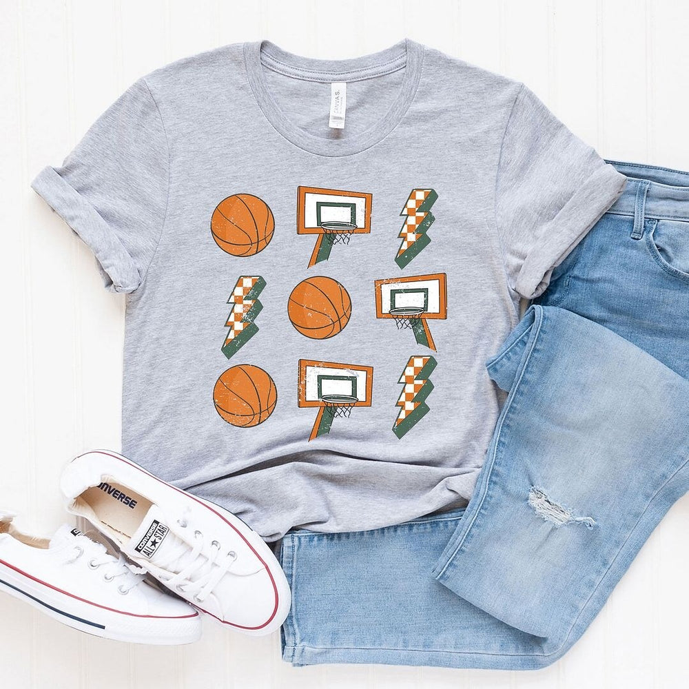 Basketball Collage Short Sleeve Crewnneck Tee