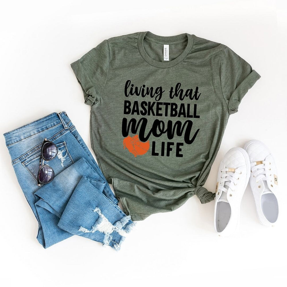 Basketball Mom Life Short Sleeve Crewnneck Tee