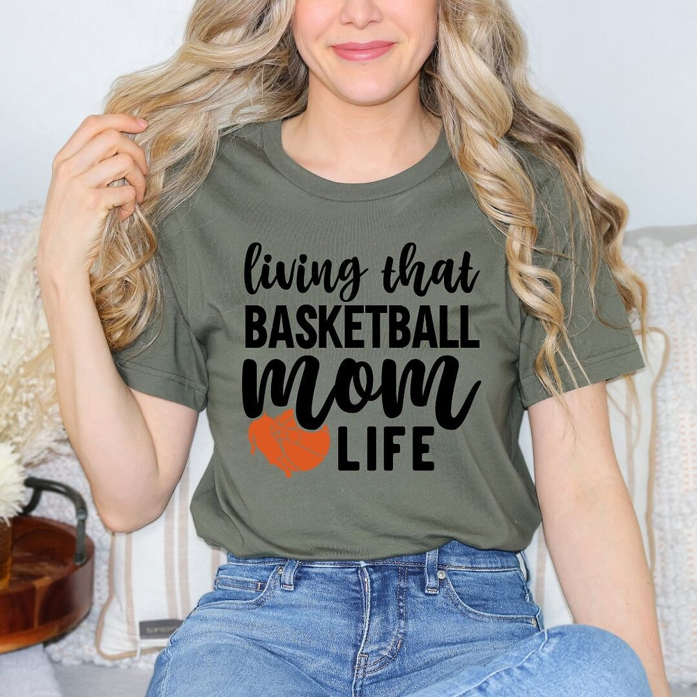 Basketball Mom Life Short Sleeve Crewnneck Tee