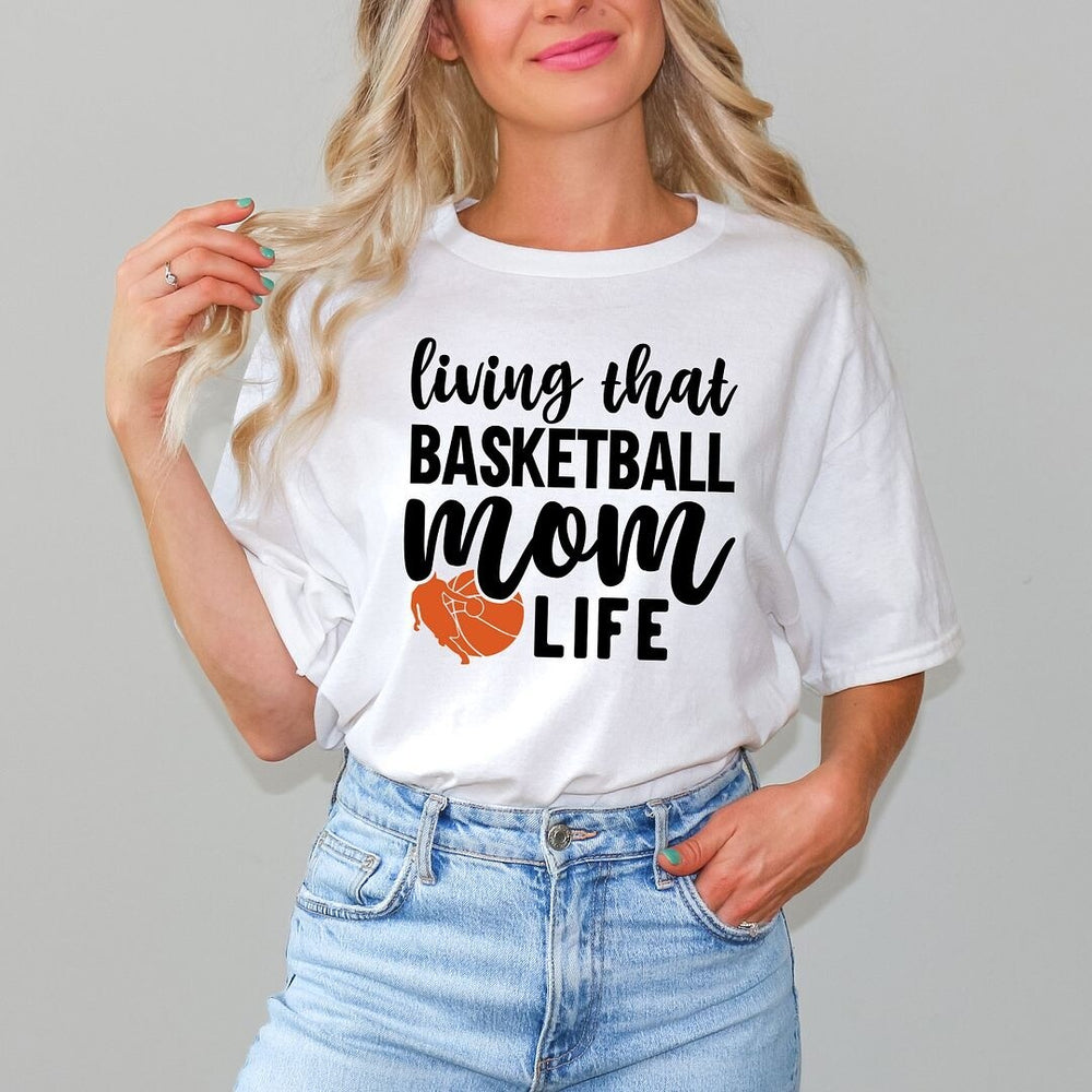 Basketball Mom Life Short Sleeve Crewnneck Tee