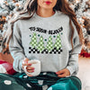 Be Jolly Checkered Tree Graphic Sweatshirt