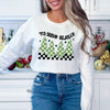 Be Jolly Checkered Tree Graphic Sweatshirt