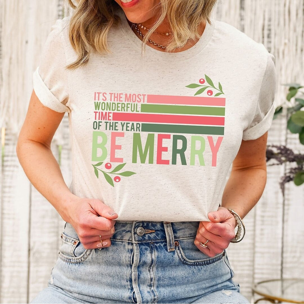 Be Merry Stripes Short Sleeve Tee