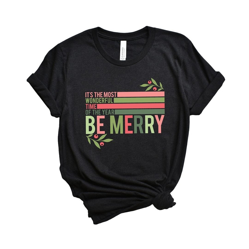 Be Merry Stripes Short Sleeve Tee