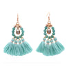 Beaded And Multi Tassel Drop Earrings