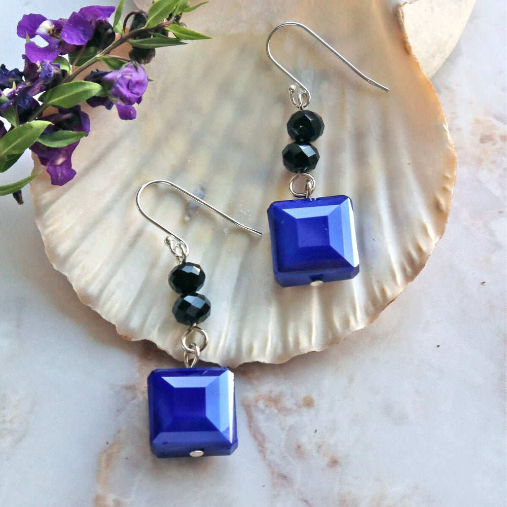 Beaded Cultured Pearl & Genuine Stone Earring-Sodalite