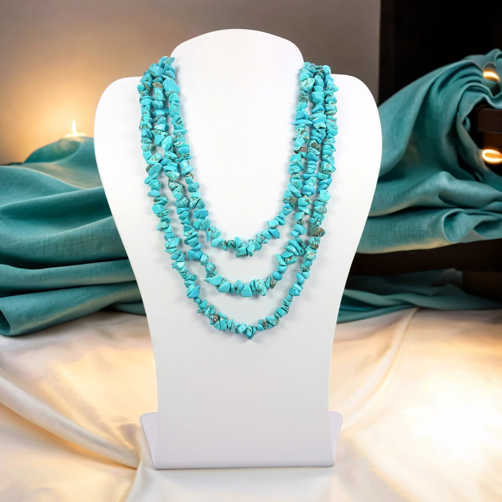 Beaded Magnesite Turquoise Rope Necklace