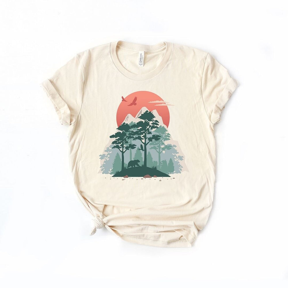 Bear in Forest Short Sleeve Crewnneck Tee