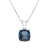 Beautiful Solitaire Pendant Sterling Silver 2.25Ct Natural London Blue Topaz