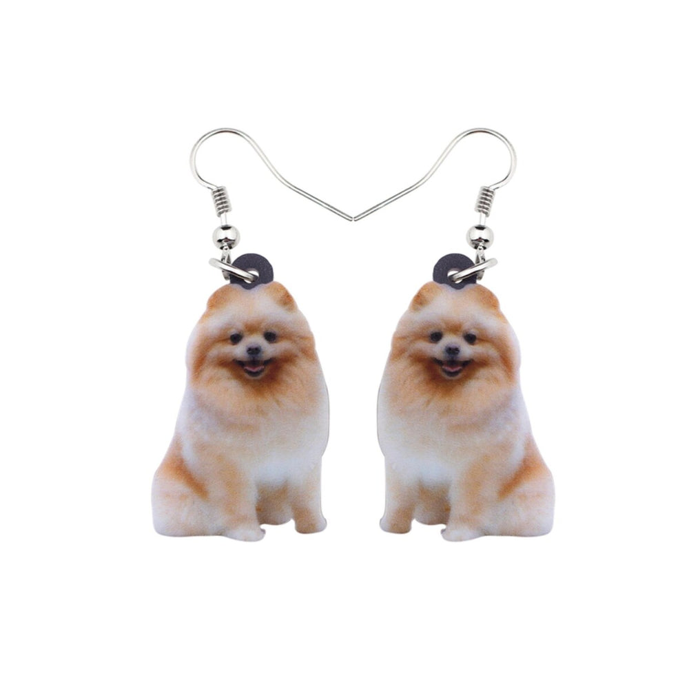 Beige Pomeranian Drop Earrings